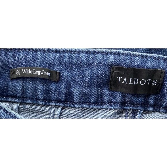 Talbots Women’s Wide Leg Jeans Size 8 (31x29.5) High Waist Sailor Side Zip - Picture 11 of 12